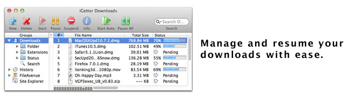 iGetter - Manage Downloads.